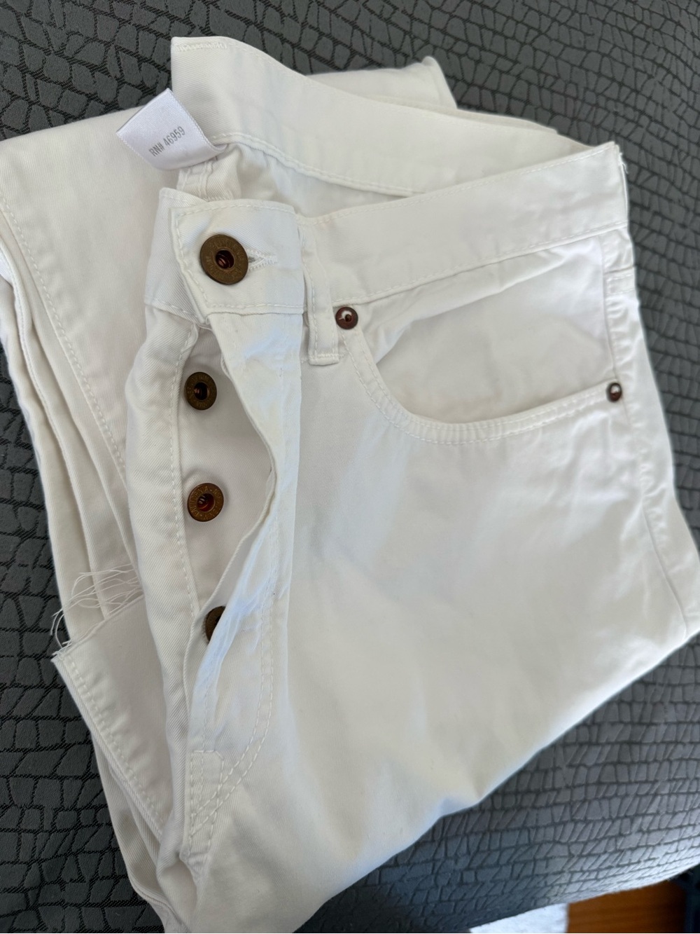 NSF White Slim Button-Fly Jeans 34x34